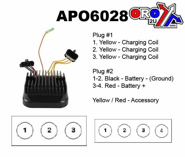 REGULATOR POLARIS 4011569, APO6028, Polaris 4011925, 4012384, RANGER 4X4 500 EFI w/499cc UTV 2008-2009, RANGER 6X6 700 EFI w/683cc UTV 2007-2009, RZR 800 EFI