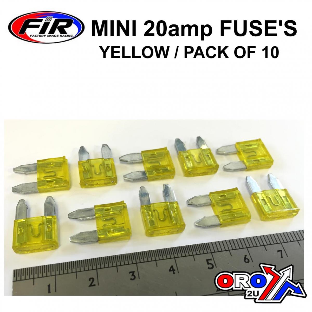 20 AMP. MINI FUSE PACK OF 10