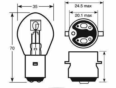 BULB 12V - 25/25W BA20D BOSCH