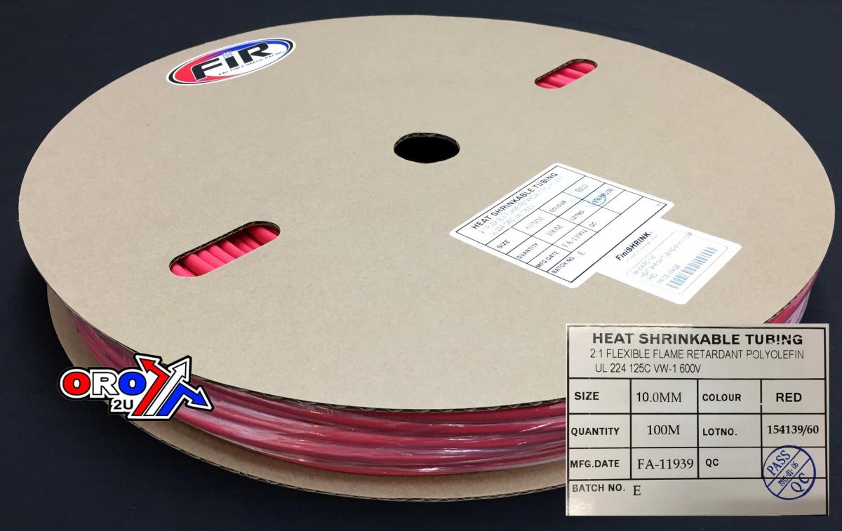 HEAT SHRINK TUBING 10mm x100MT, RED