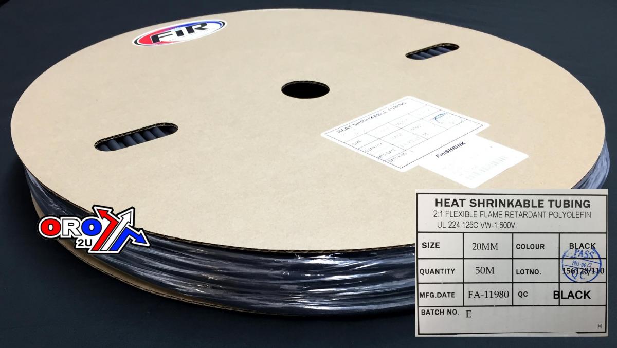 HEAT SHRINK TUBING 20mm x 50MT, BLACK