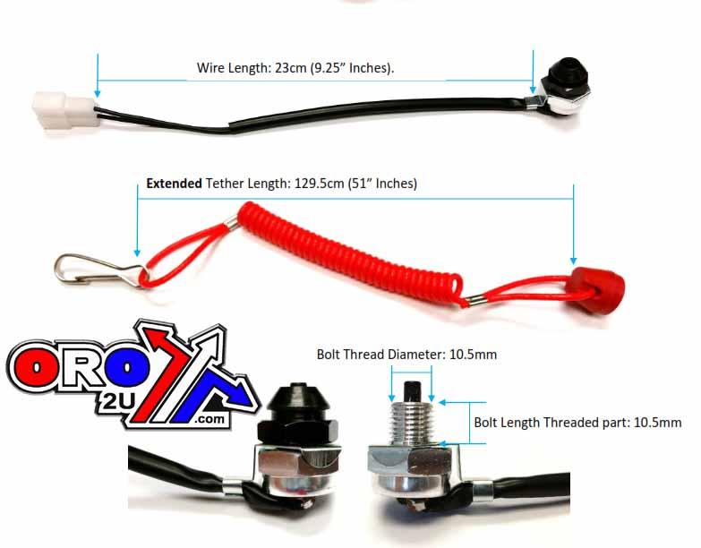 SWITCH KILL TETHER LINE, K&S 12-0100P [PANEL MOUNT]