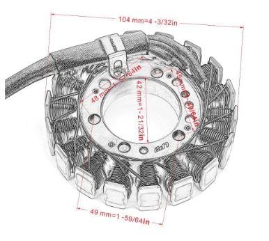 GENERATOR STATOR COIL MAGNETO, KAWASAKI 90-08 ZRX ZR ZX ZZR 400 600