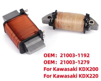STATOR COILS KAWASAKI KDX200 KDX220 E1 E2 E3 E4 E5 E6 H1 H2 H3 H4 H5 H6 H7, 21003-1192 21003-1279