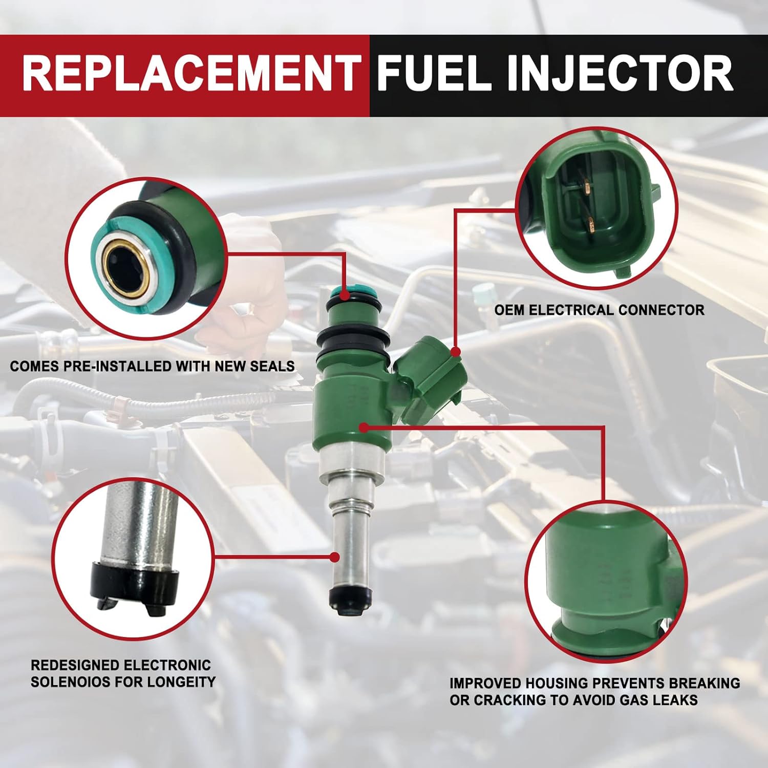 FUEL INJECTOR YAMAHA YFZ450 R, BRONCO AT-07900, 3B4-13761-00 3B4-13761-10-10, 3B4137610000, 3B4-137611010