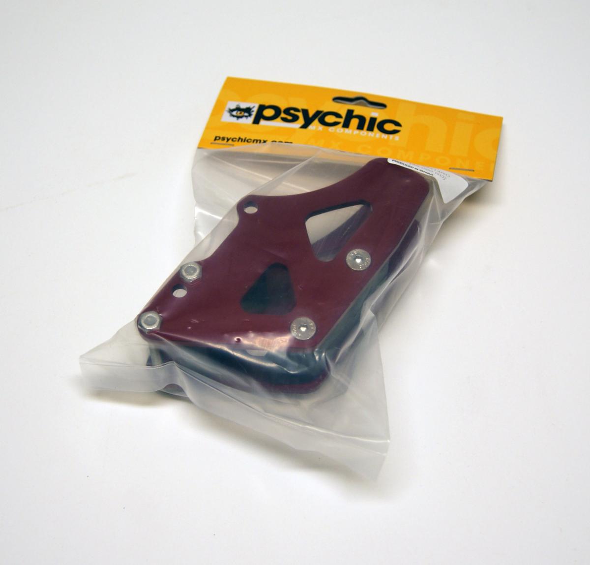 CHAIN GUARD WITH BLOCK RED, PSYCHIC MX-03414RD CRF, Cross reference numbers ONLY. GUIDE CHAIN 52146-MEN-J00 PLATE CHAIN GUIDE 52147-MEN-J00