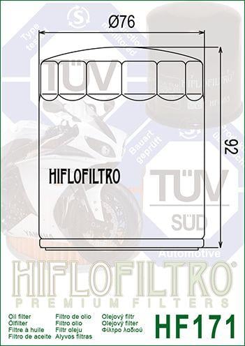OIL FILTER HIFLO HF171B BLACK, 63798-99, 63731-99, 63731-99A, ROAD, BUELL