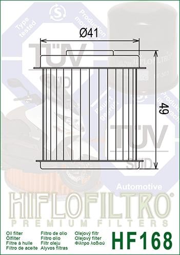 OIL FILTER HIFLO HF168 DAELIM, Daelim 15412-SA1T-000, ROAD