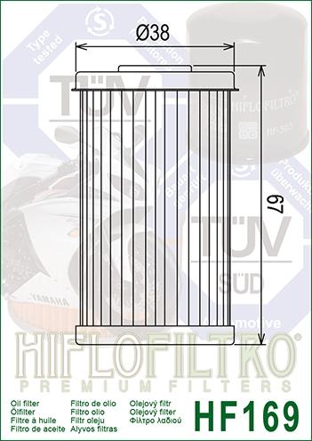 OIL FILTER HIFLO HF169 DAELIM, 15412-KN6-0096, 15412-BA1-0000