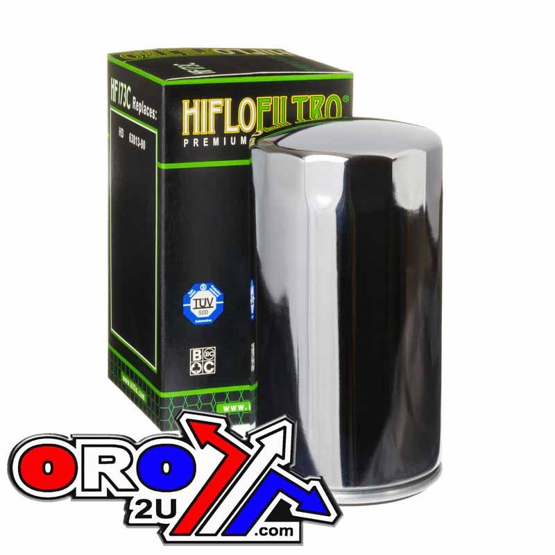 OIL FILTER HIFLO HF173C CHROME, Harley Davidson 63813-90