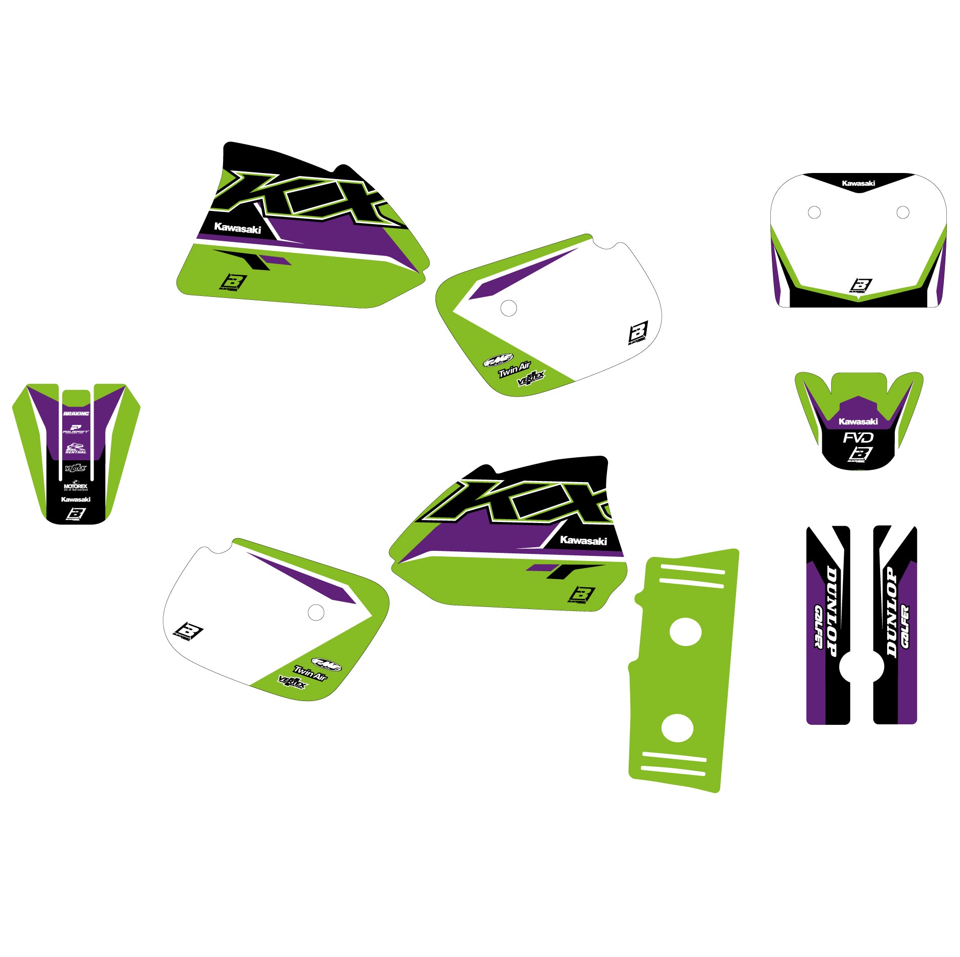 85-17 KX60 DREAM 5 GRAPHIC KIT, BLACKBIRD 2411AB