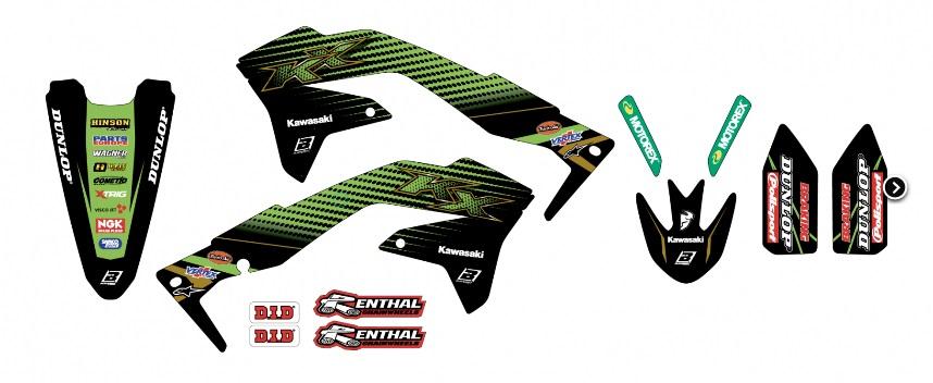 16-18 KX450F KAW RACING TEAM, BLACKBIRD 2423R11 DECAL KIT