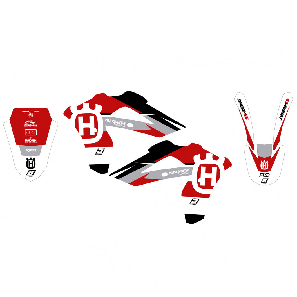 06-13 HUSKY 2STK DREAM5 RED, BLACKBIRD DECAL KIT 2609AB/01, HUSQVARNA CR / WR