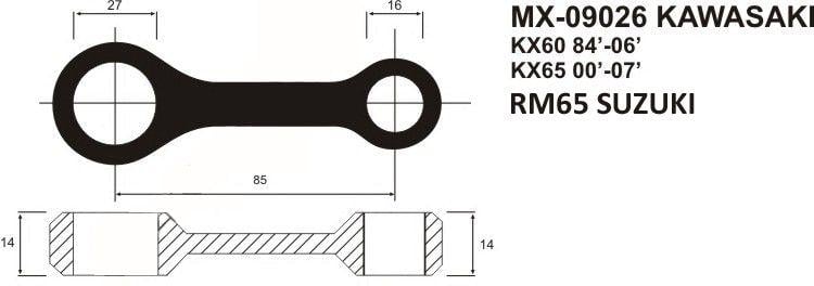 CONNECTING ROD 84-18 KX 60 65, PSYCHIC MX-09026 KIT RM60/65
