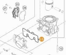 EXHAUST GASKET KTM SX/XC-W 125/150 16-22, ATHENA S410270012027 HUSQVARNA GAS GAS