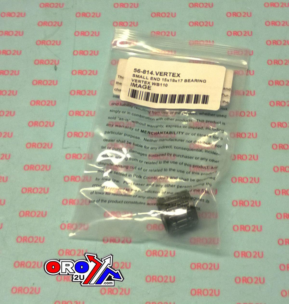 SMALL END 15x19x17 BEARING YAMAHA WR/YZ 125 94-22, VERTEX WB110 FANTIC/HONDAHUSKY/KAW
