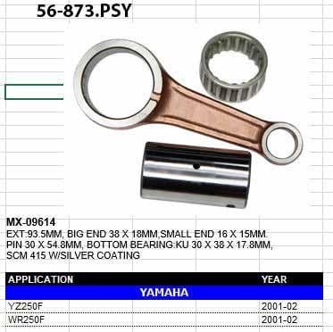 CONNECTING ROD YZF/WRF250, PSYCHIC MX-09614, 5NL-11651-00-00, 5NL-11651-10-00