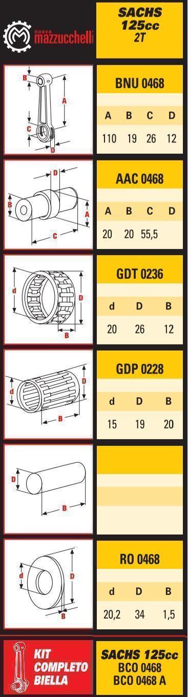 CONNECTING ROD SACH 125, BCO0468 NUOVA 0468