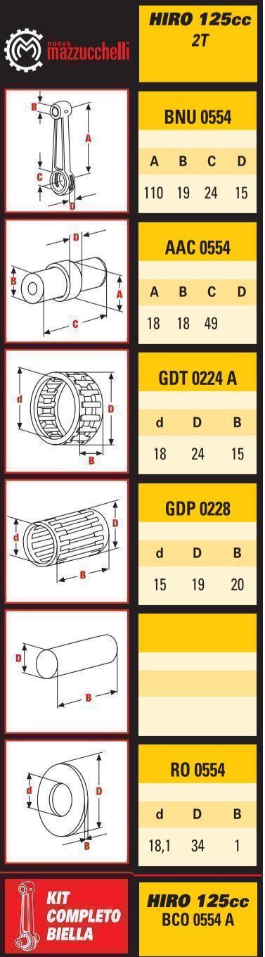 CONNECTING ROD CAGIVA 125, MAZZUCCHELLI BCO0544A