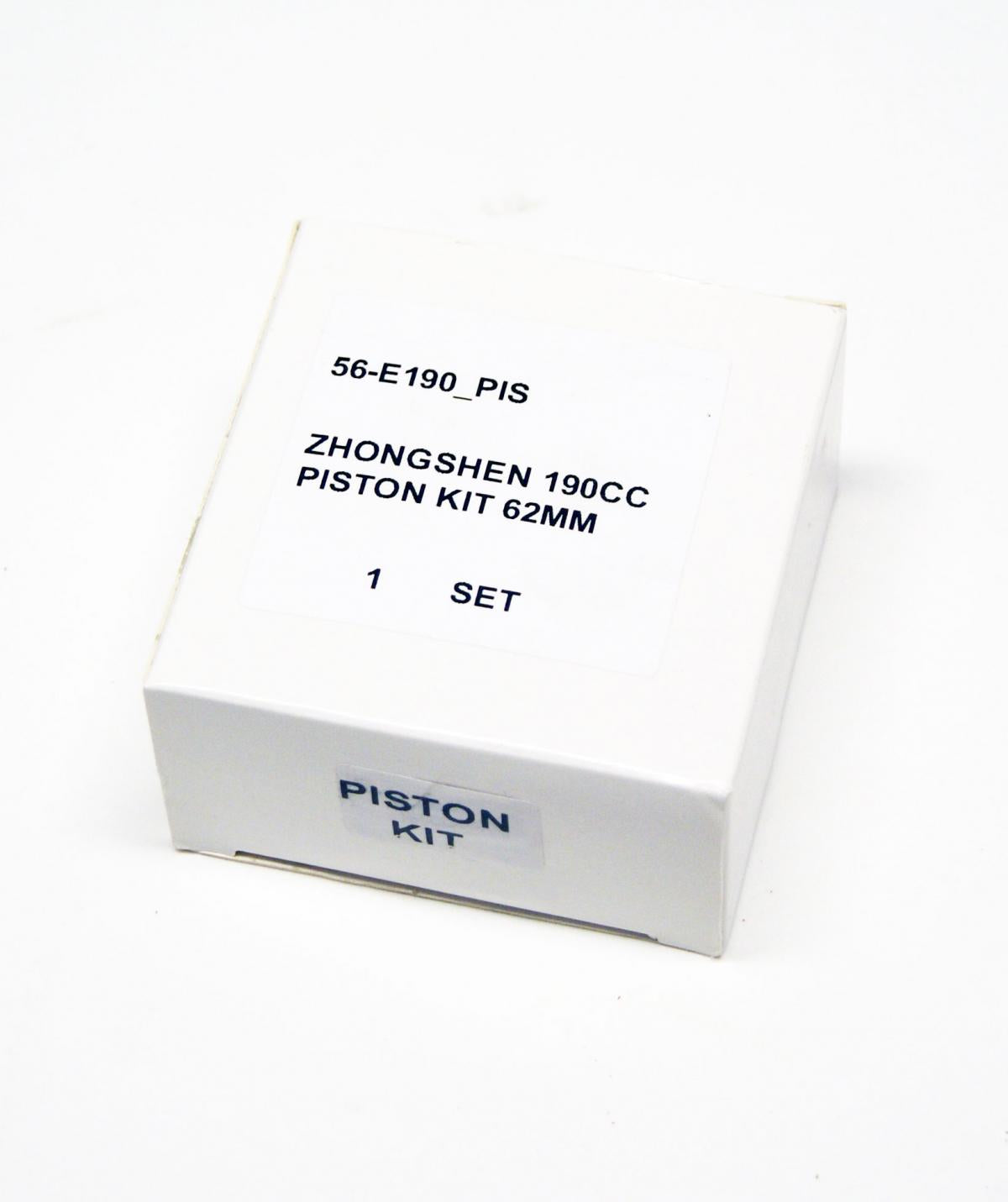 ZHONGSHEN 190CC PISTON KIT 62MM, PISTON KIT WITH RINGS