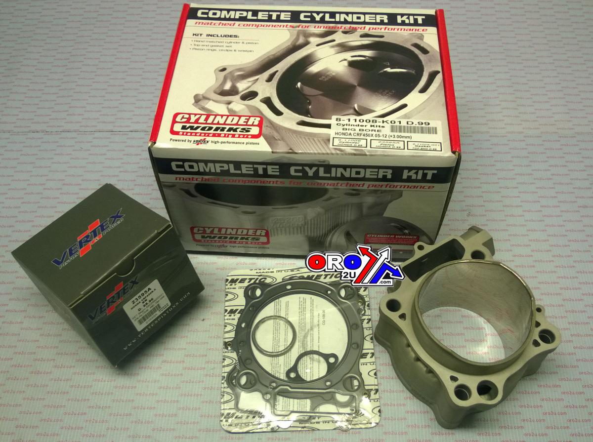 CYLINDER KIT 99 05-17 CRF450X, WORKS CYLINDER 11008-K01 BIG BORE