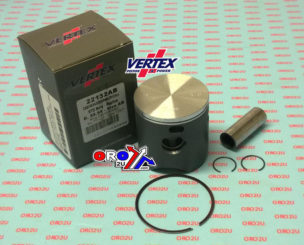PISTON KIT VERTEX 56.0 EF HUSQVARNA CR/WR 125 92-94, VERTEX 22132EF