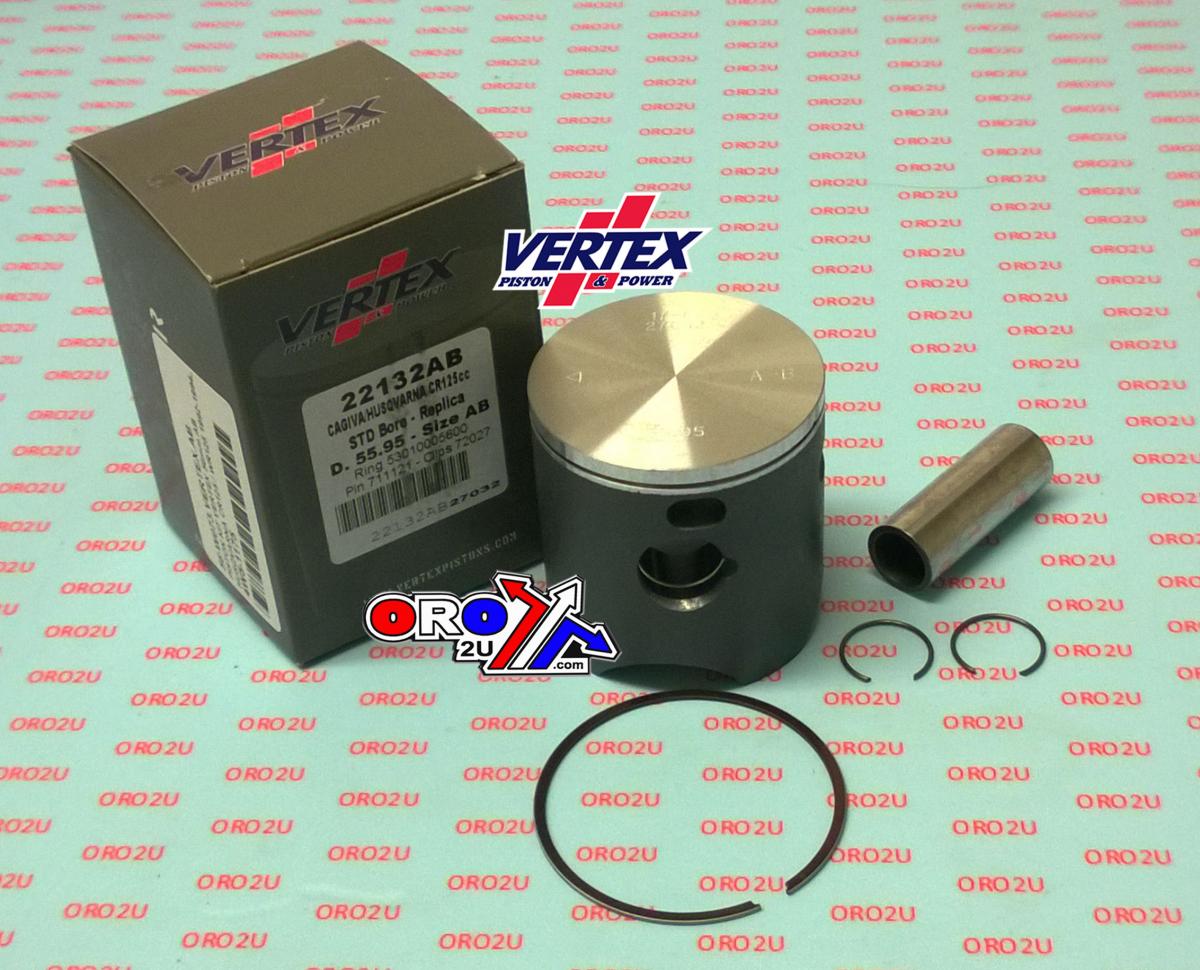 PISTON KIT VERTEX 56.0 EF HUSQVARNA CR/WR 125 92-94, VERTEX 22132EF
