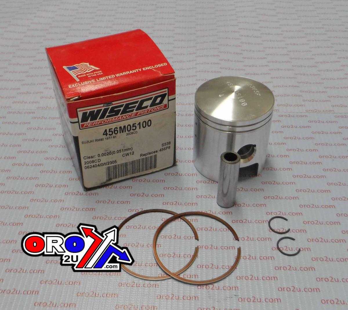 PISTON KIT 77-81 RM80 49.00, WISECO 456M04900 SUZUKI MX