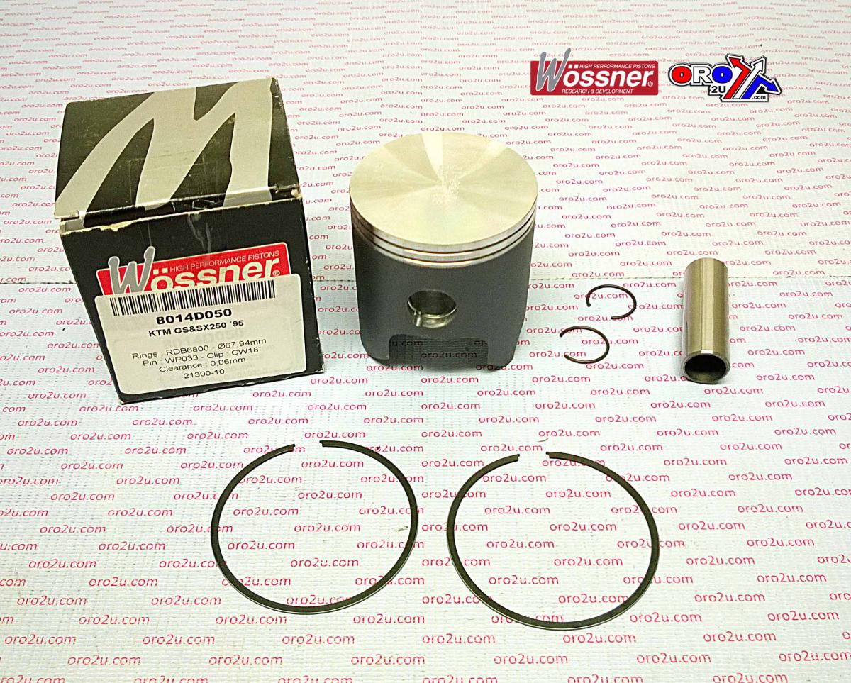 PISTON KIT 95 KTM250SX 67.50, WOSSNER 8014DA FORGED MX