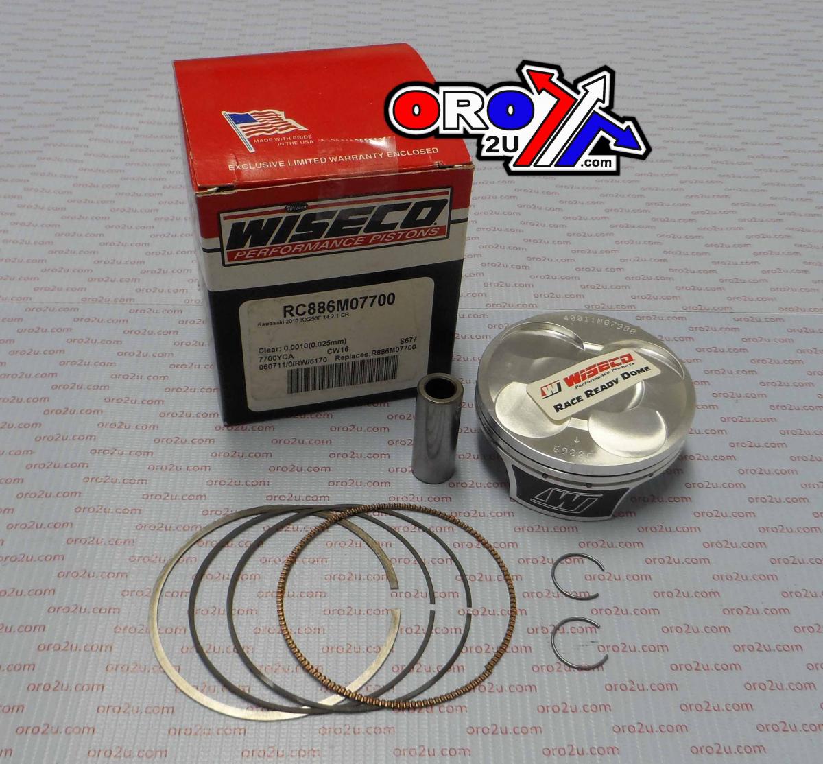 PISTON KIT RACE 2010 KX250F 77, WISECO RC886M07700 KAWASAKI MX