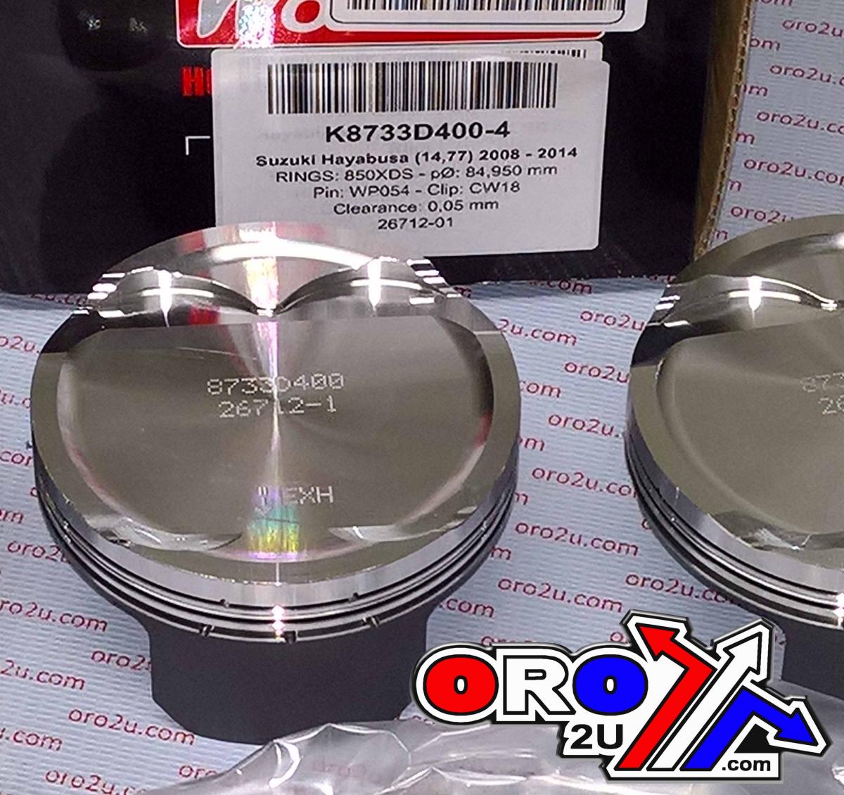 PISTON KIT SET/4 HAYABUSA 85, WOSSNER K8733D400-4 SUZUKI, 2008-2016 DISPL. 1474cc