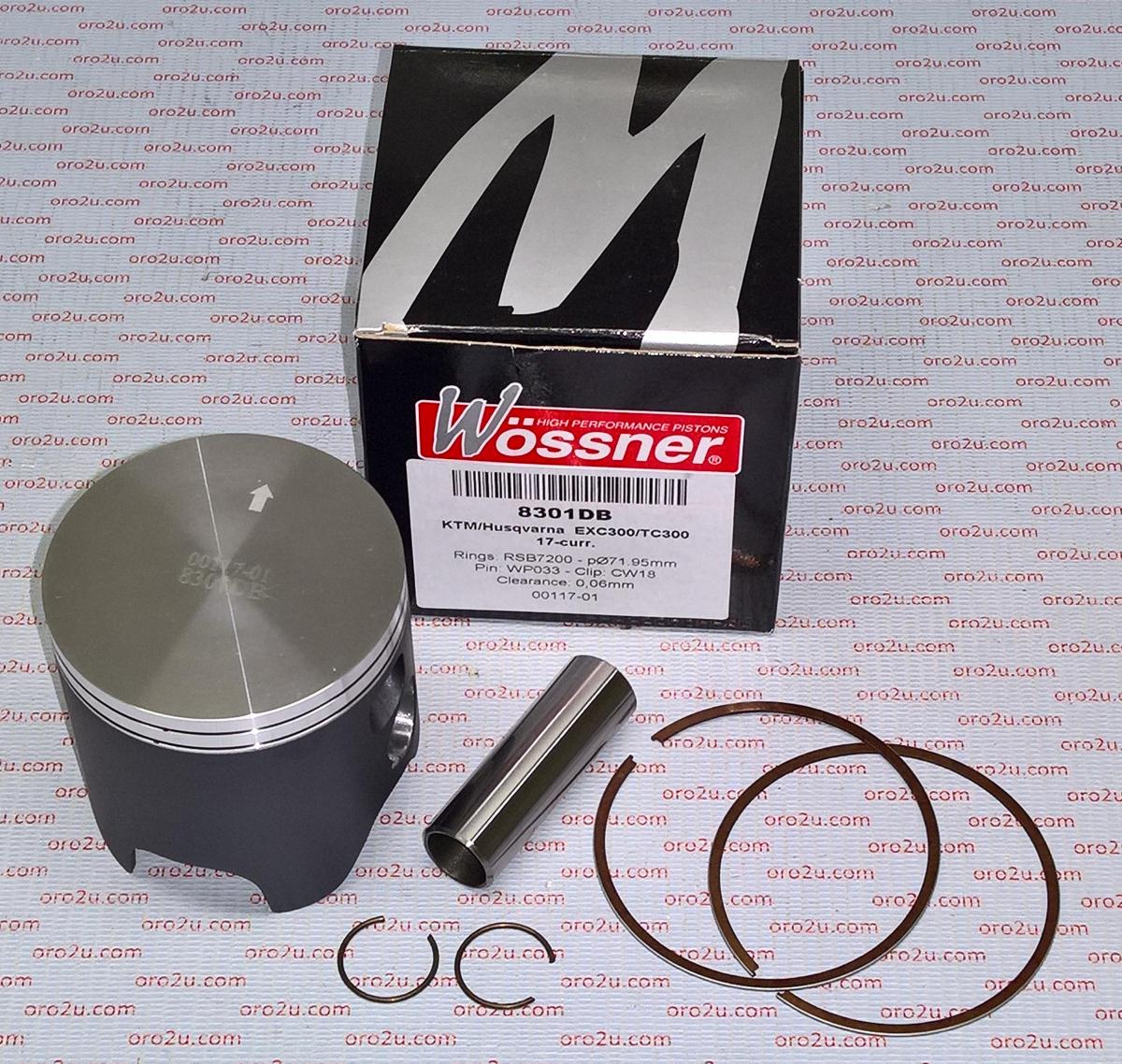 PISTON KIT KTM 300 EXC 2017 C, WOSSNER 8301DC