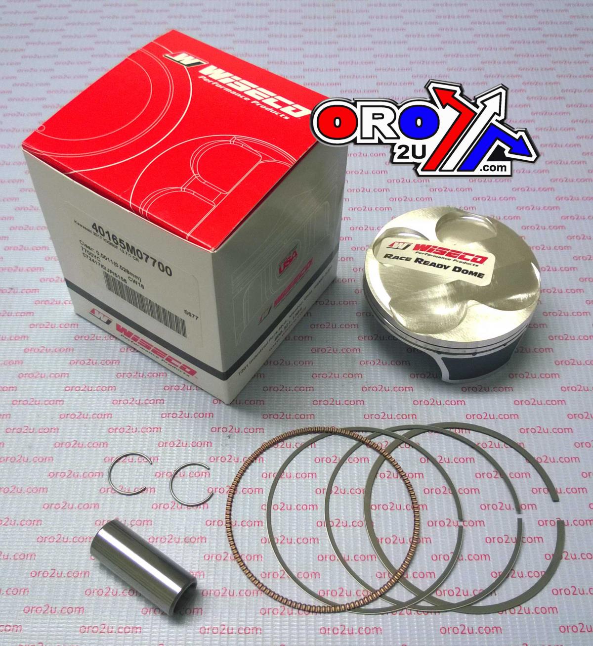 PISTON KIT KX250F 2017-18 13.7, WISECO 40165M07700B 77mm, ArmorGlide