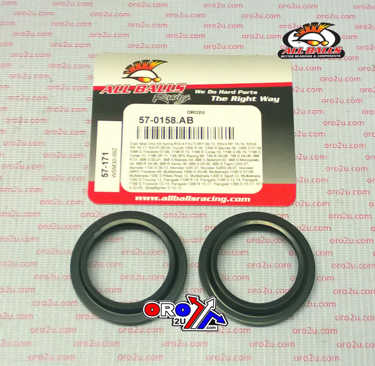 FORK DUST SEAL SET ALLBALLS, ALLBALLS 57-171 DUST SEAL KIT