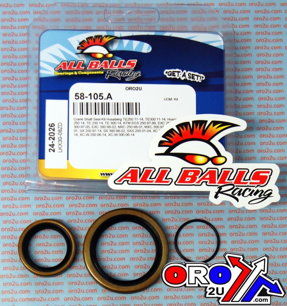 CRANKSHAFT SEAL KIT 97-22 GASGAS/HUSABERG/HUSKY/KTM, ALLBALLS 24-2026 DIRT