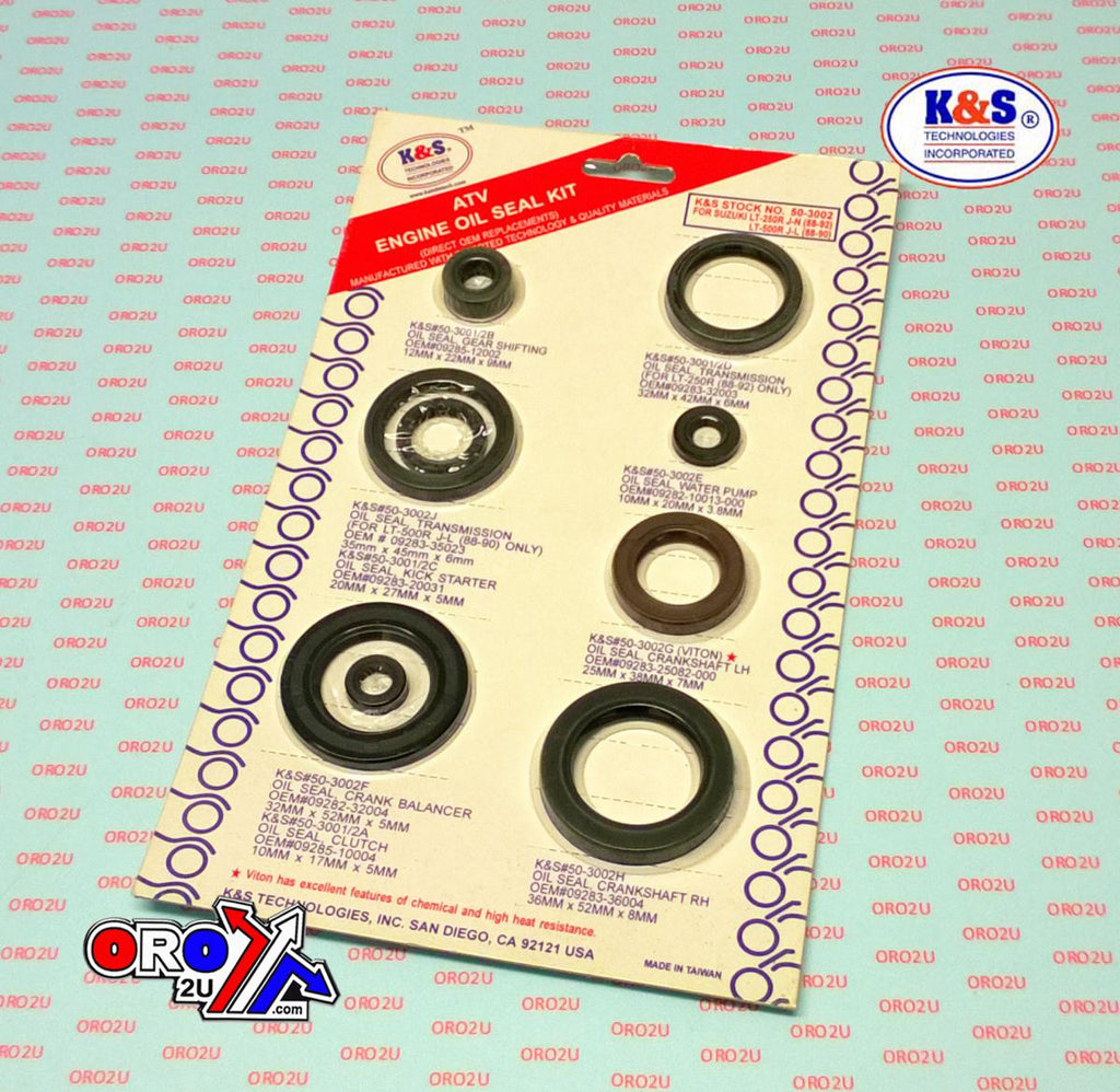 OIL SEAL SET 88-92 LT250 9PCS, LT500R QUADZILLA 88-90