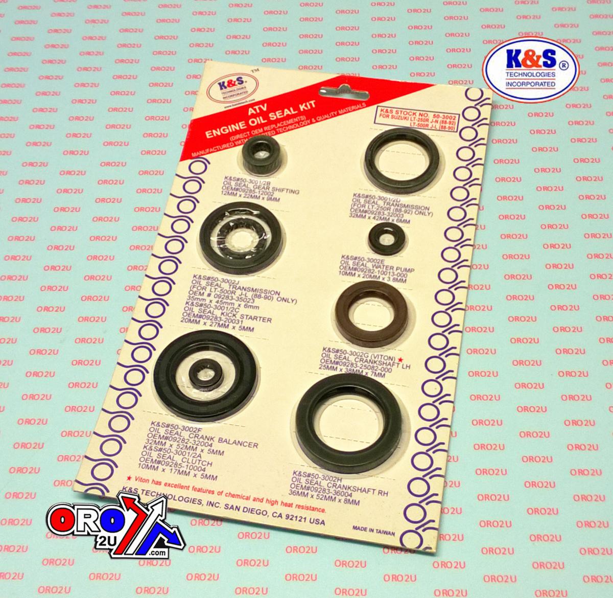 OIL SEAL SET 88-92 LT250 9PCS, LT500R QUADZILLA 88-90