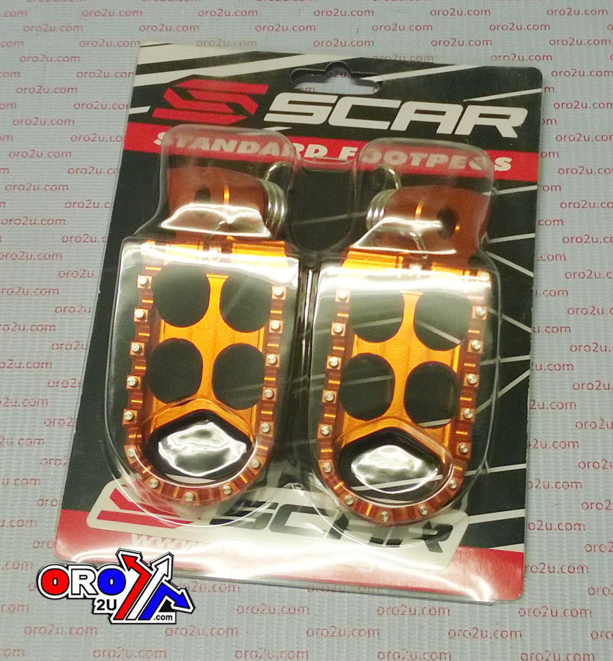 FOOT PEGS SCAR ORANGE YAM, 48 ALUMINIUM BILLET S5211OR