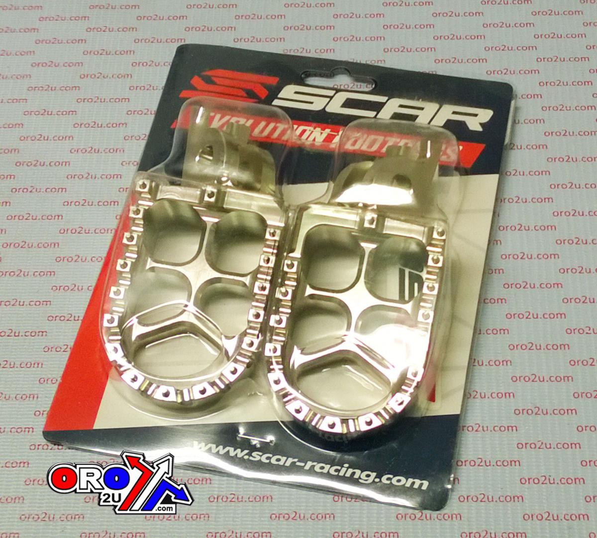 FOOT PEGS SCAR GREY CRF/KXF, 57 ALUMINIUM BILLET S3515, [Colour Titanium Grey]