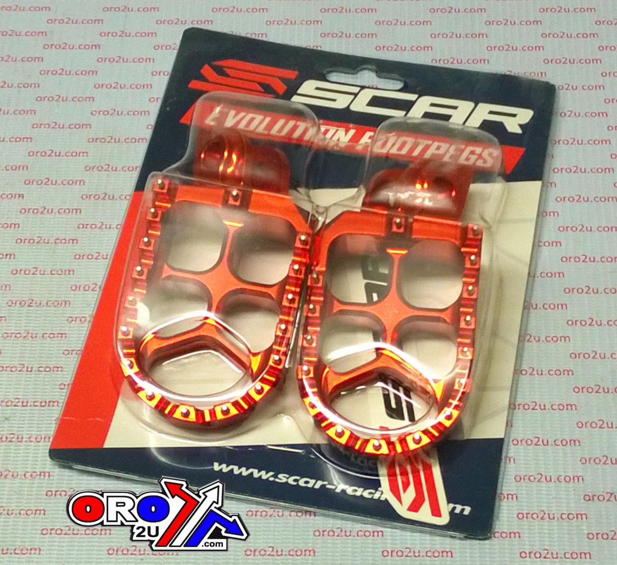 FOOT PEGS SCAR RED SX85, 57 ALUMINIUM BILLET S5585OR, KTM SX85 / SX105 1998-2017