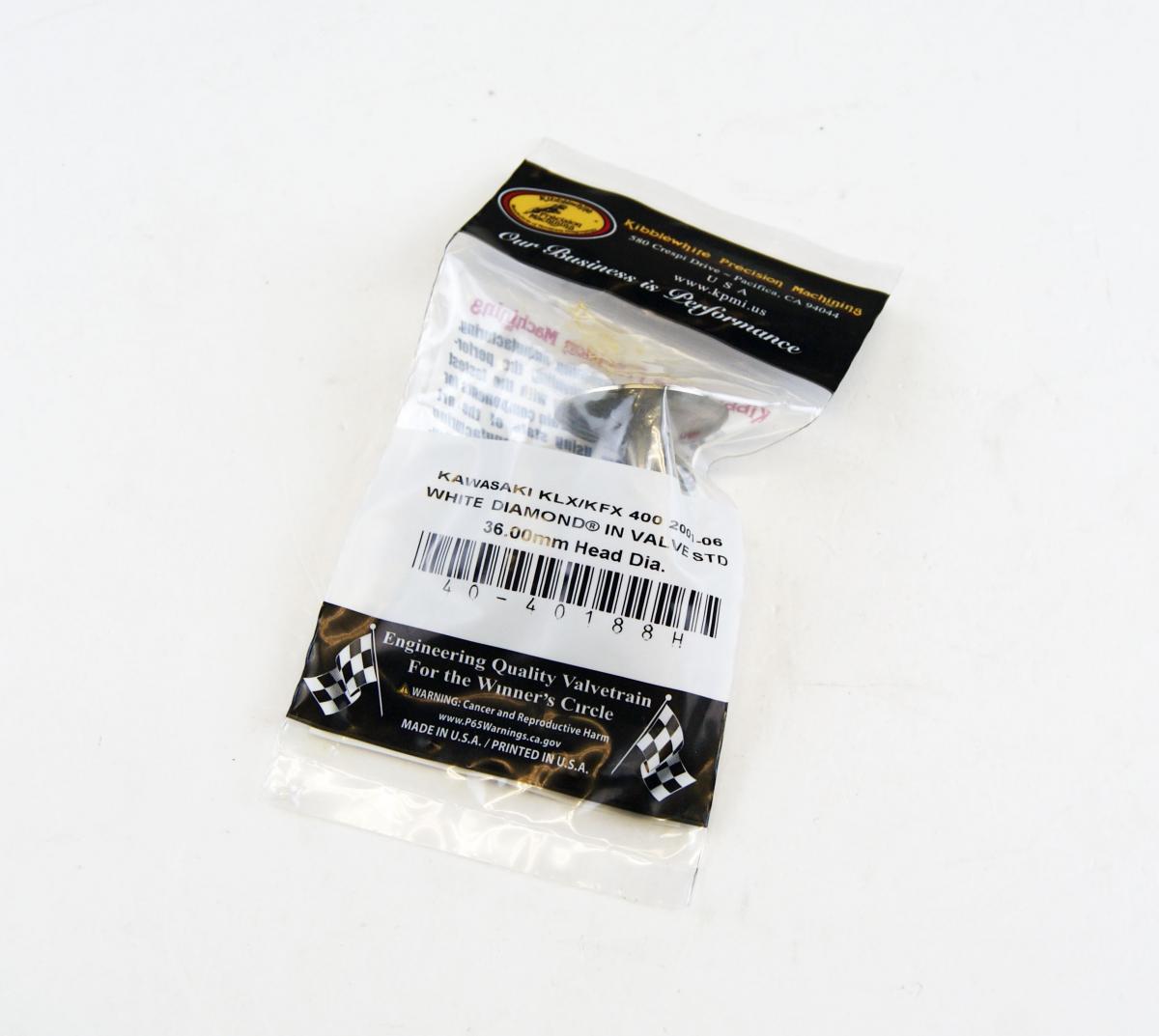 VALVE INTAKE WHITE DIAMOND KLX KFX DRZ 400, KIBBLEWHITE 40-40188H, Kawasaki KLX / KFX 400 01-06 Motorcycle SUZUKI DRZ / LTZ 400 2000 - 2007