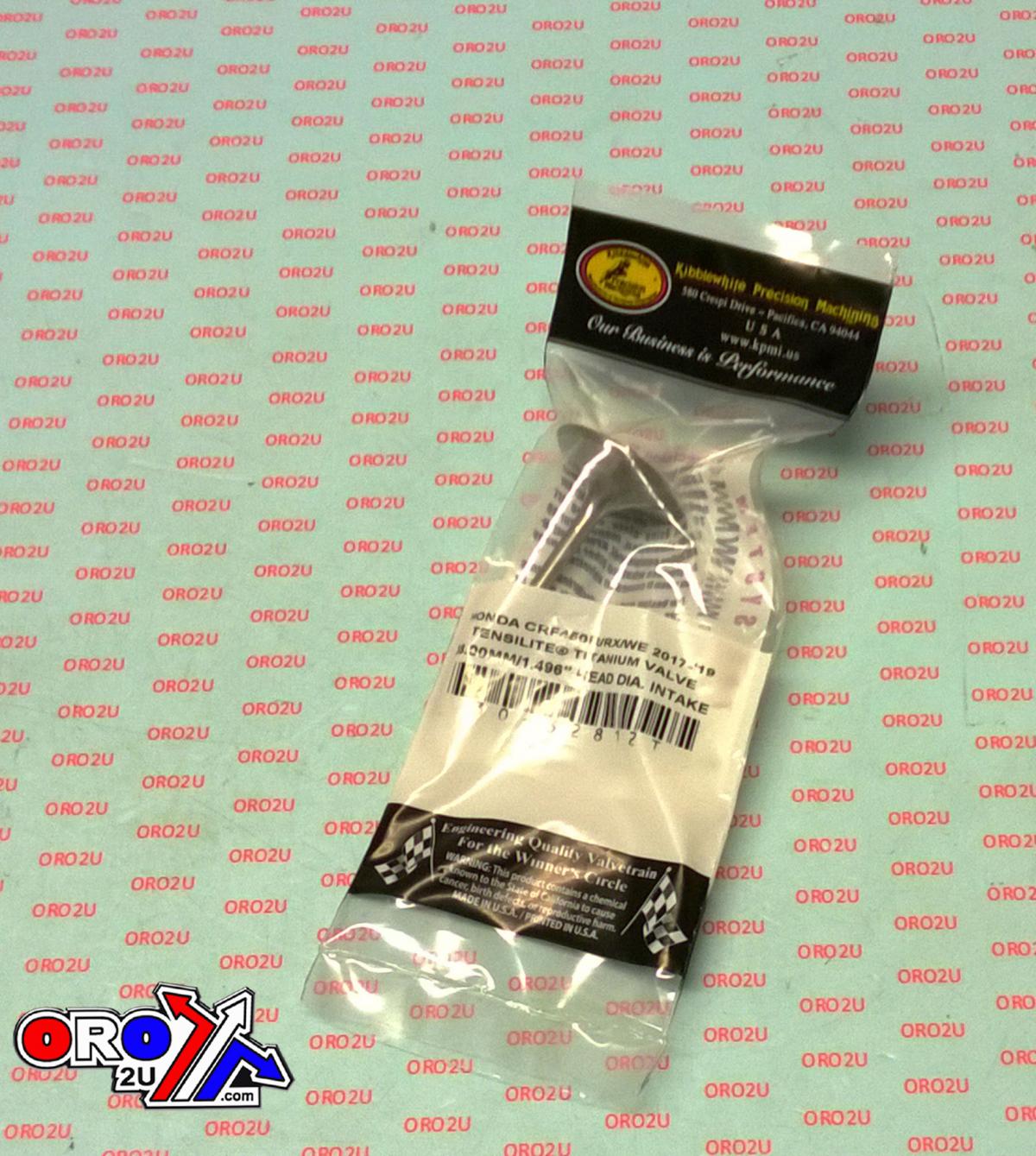 VALVE INTAKE TITANIUM CRF450R 17-19, KIBBLEWHITE 30-32812T, 14711-MKE-A01