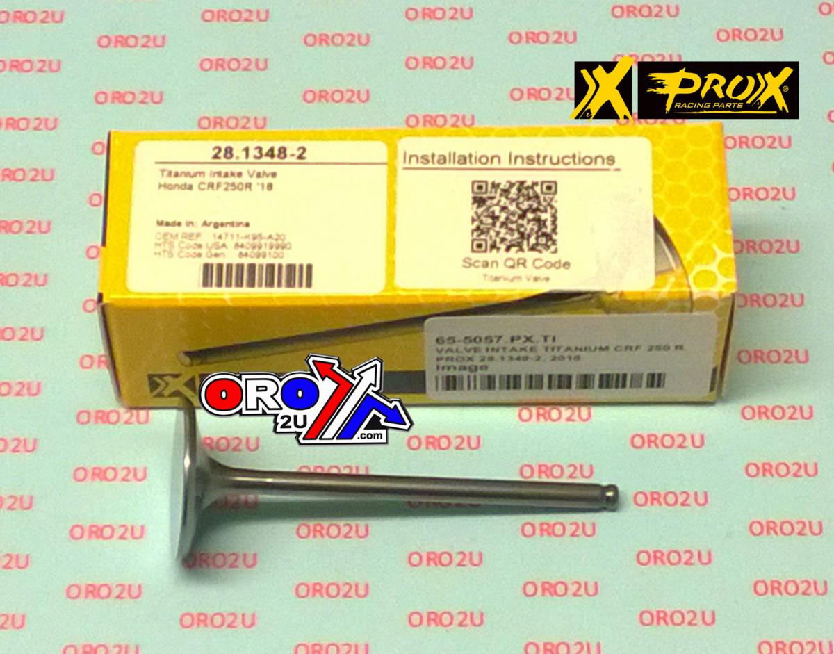 VALVE INTAKE TITANIUM CRF 250R 2018-2025, PROX 28.1348-2, 14711-K95-A20