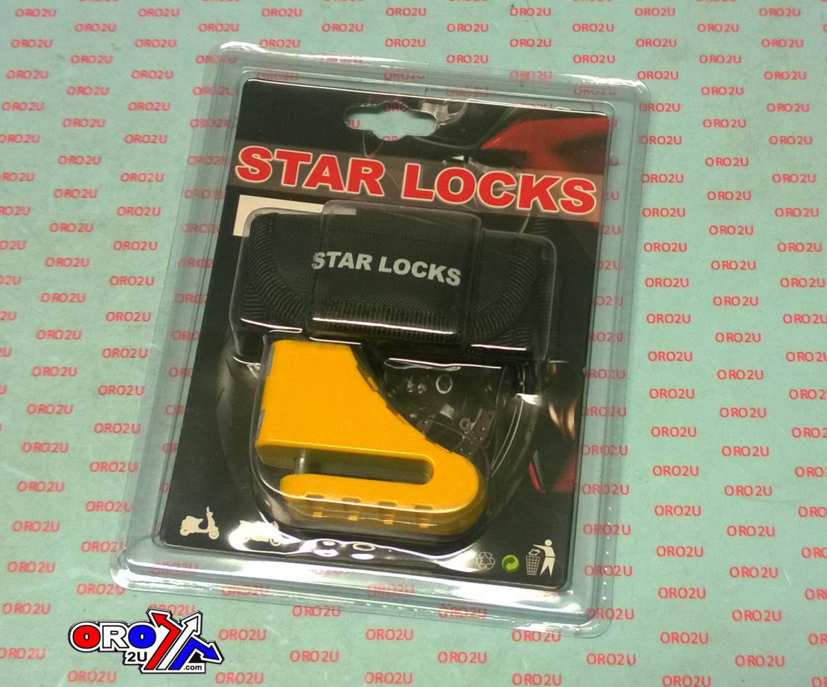 DISC LOCK SMALL YELLOW, Scooter Bike Bicycle Motorcycle Anti-theft Brake Rotor Disc Lock