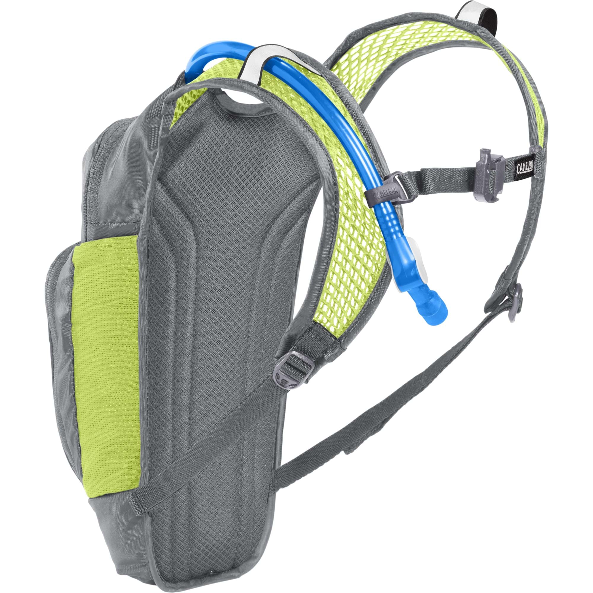 CAMELBAK KIDS' MINI M.U.L.E. HYDRATION PACK 3L WITH 1.5L RESERVOIR 2023: METAL GREY/GREEN CBKMMB5