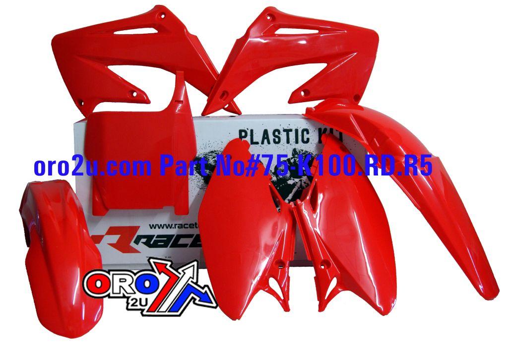 PLASTIC KIT/5 CR125/250 04-07, RTECH R-KITCR0-RS0-503RED