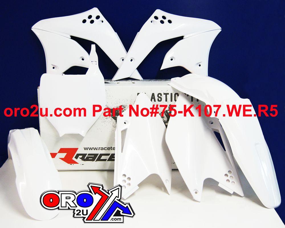 PLASTIC KIT/5 06-08 KXF250, WHITE RTECH R-KITKXF-BN0-505