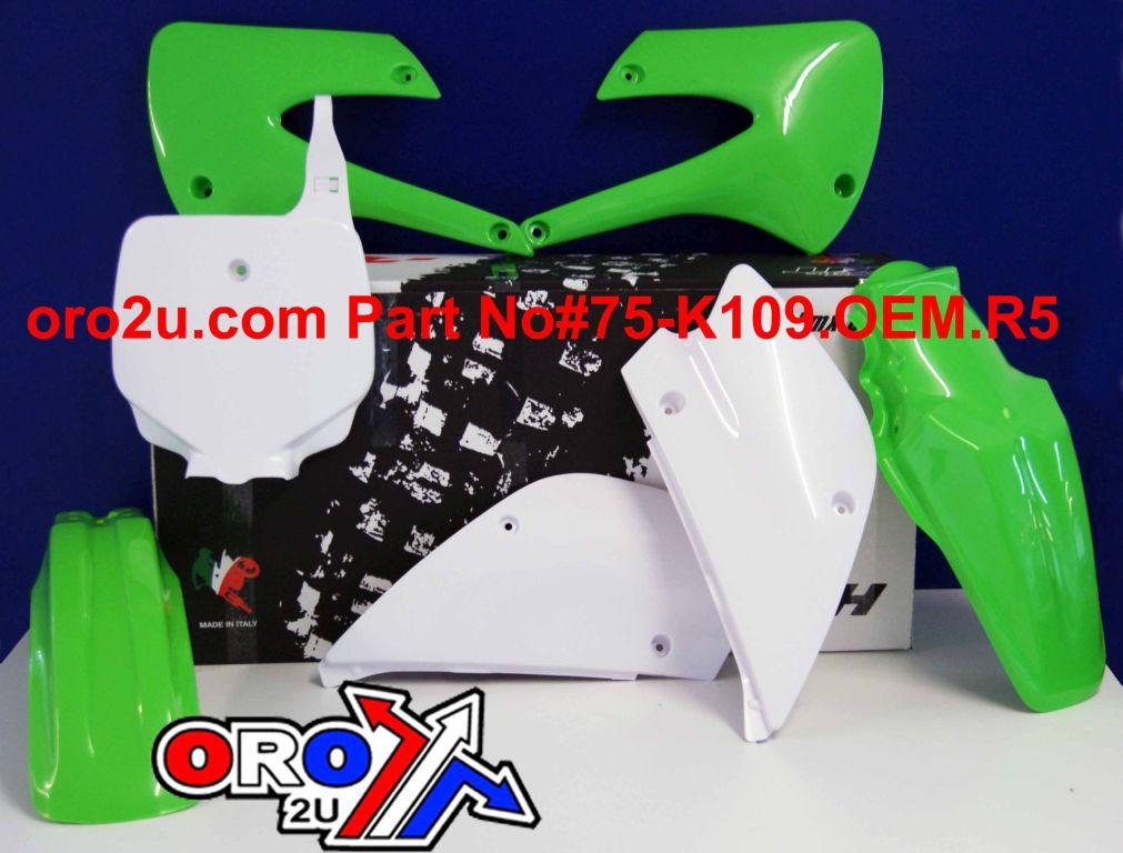 PLASTIC KIT/5 98-13 KX85 OEM, RTECH OEM R-KITKX0-OEM-507, 98-09/12-13