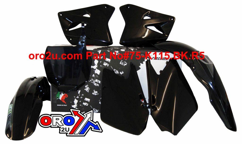 PLASTIC KIT/5 01-11 RM125/250, BLACK RTECH R-KITRM0-NR0-502