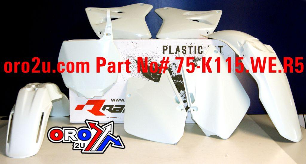PLASTIC KIT/5 01-11 RM125/250, WHITE RTECH R-KITRM0-BN0-502